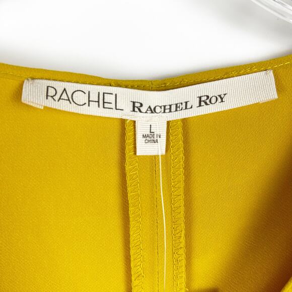 New With Tags RACHEL Rachel Roy November Top Mustard Yellow Womens Size L - Picture 6 of 13